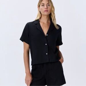 Quince Linen Short Sleeve Shirt, XS